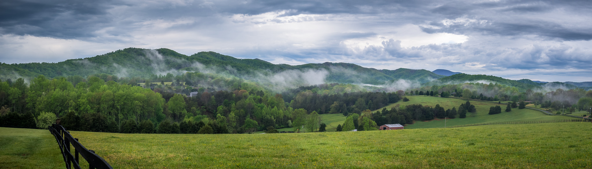 Panasonic Lumix DMC-GH2 + LUMIX G 20/F1.7 II sample photo. Rolling hills under rolling clouds in virginia photography