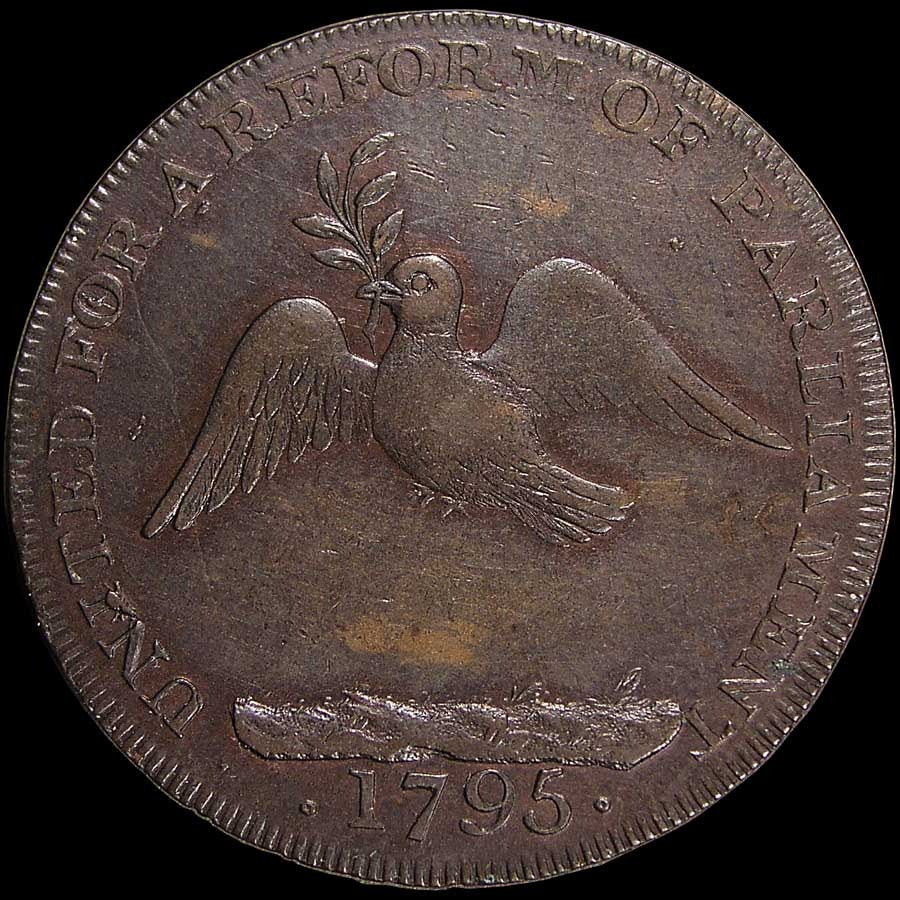Olympus C5050Z sample photo. Dove of peace, 1795. great britain, halfpenny token, 26mm, copper photography