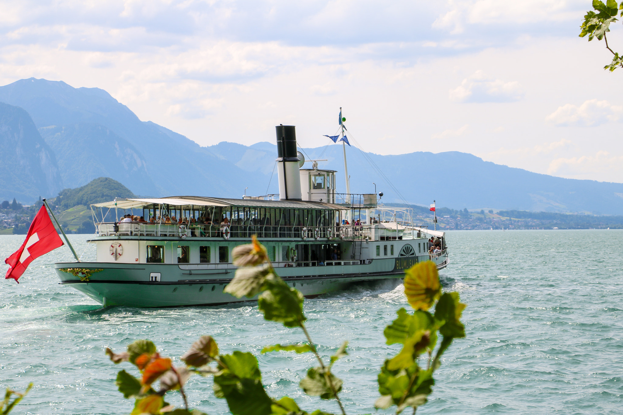 Canon EOS 760D (EOS Rebel T6s / EOS 8000D) + Canon EF-S 18-135mm F3.5-5.6 IS STM sample photo. Swiss paddle steamer photography