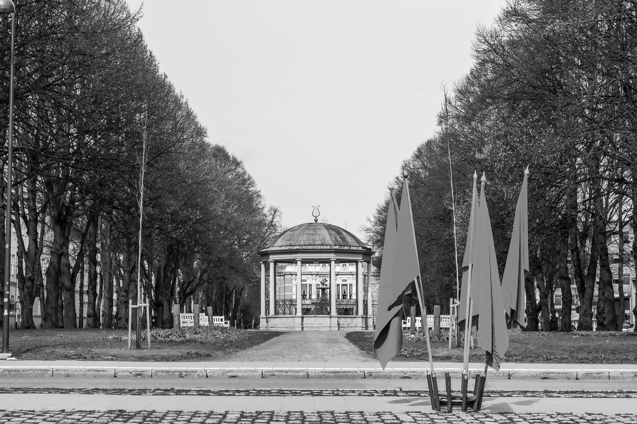 AF Zoom-Nikkor 28-85mm f/3.5-4.5 sample photo. Gävle esplanad (1st of may) b&w. photography