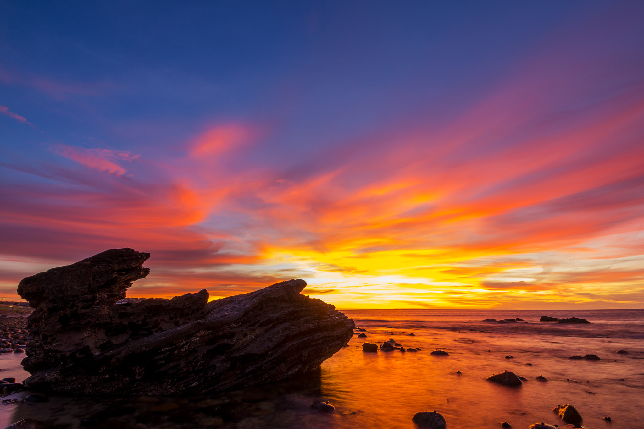 Sony SLT-A77 sample photo. Hallet cove rock sunset photography