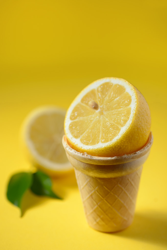 Lemon fruit in ice cream cone by Iordache Lauren?iu on 500px.com