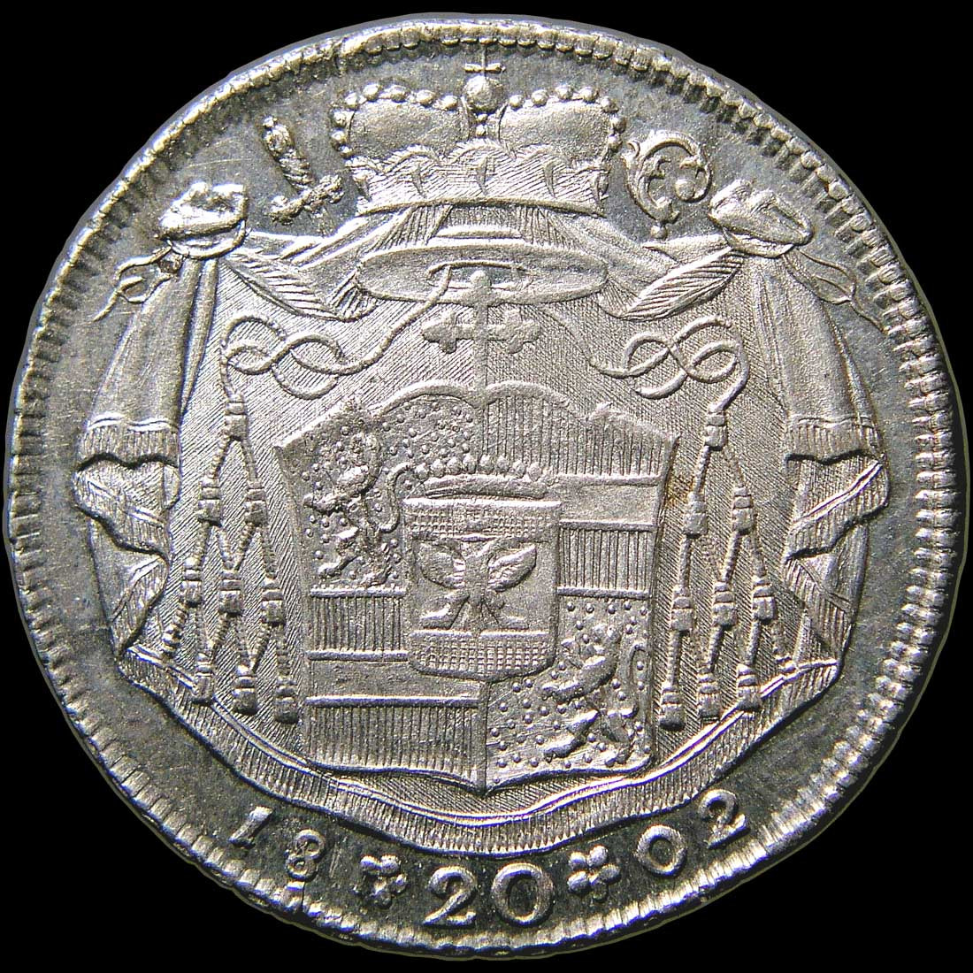 Olympus C5050Z sample photo. 1802 20 kreuzer, salzburg. coat of arms, silver, 28mm photography