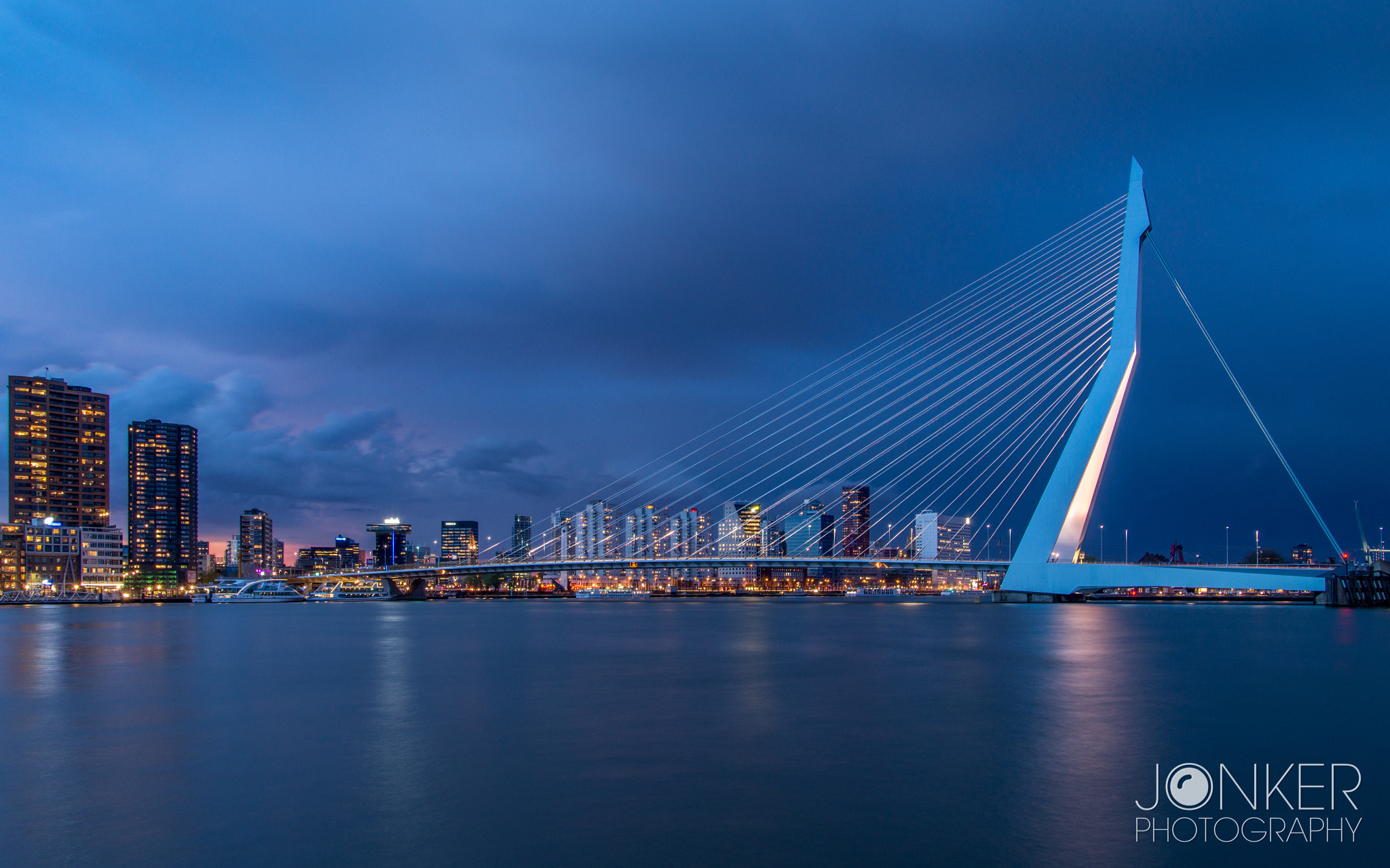 Sony SLT-A58 + Tamron 18-270mm F3.5-6.3 Di II PZD sample photo. Erasmusbrug after a nice sunset photography