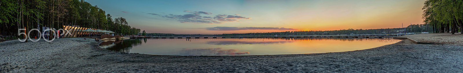 Sony Alpha NEX-5 + Sony E 35mm F1.8 OSS sample photo. Lake at sunset in tychy photography