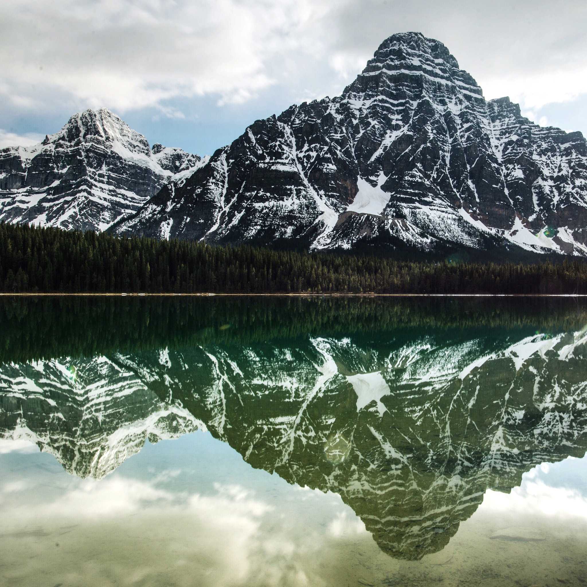 Nikon AF-S Nikkor 20mm F1.8G ED sample photo. Waterfowl lake reflection. banff. alberta. photography
