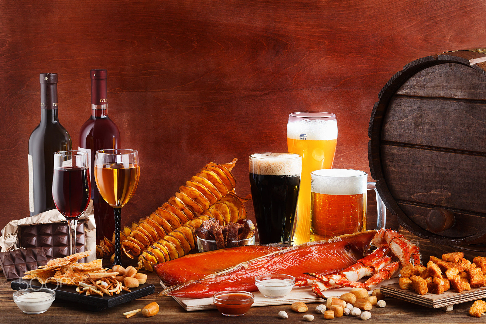 Canon TS-E 90mm F2.8 Tilt-Shift sample photo. Beer, wine and snacks photography