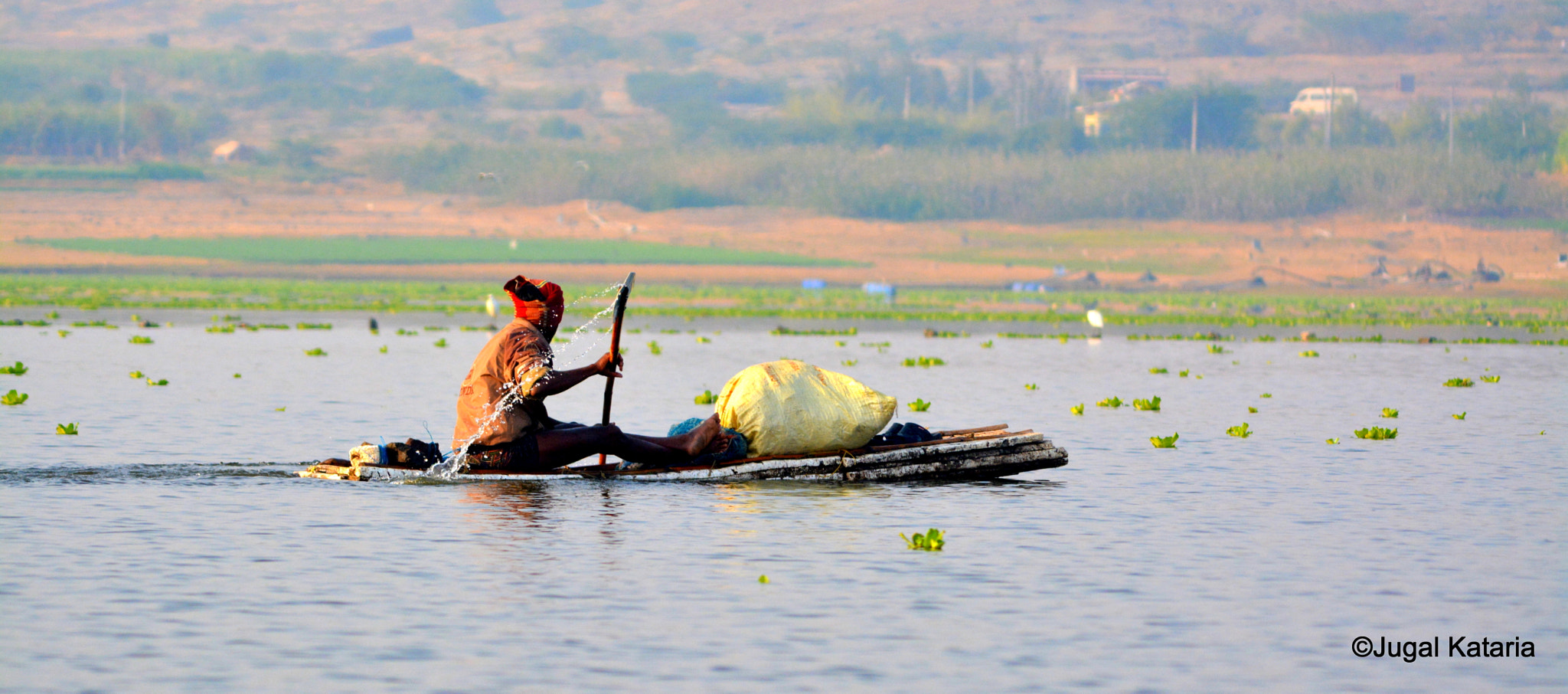 Sigma 150-500mm F5-6.3 DG OS HSM sample photo. Fisherman on thermocol boat photography