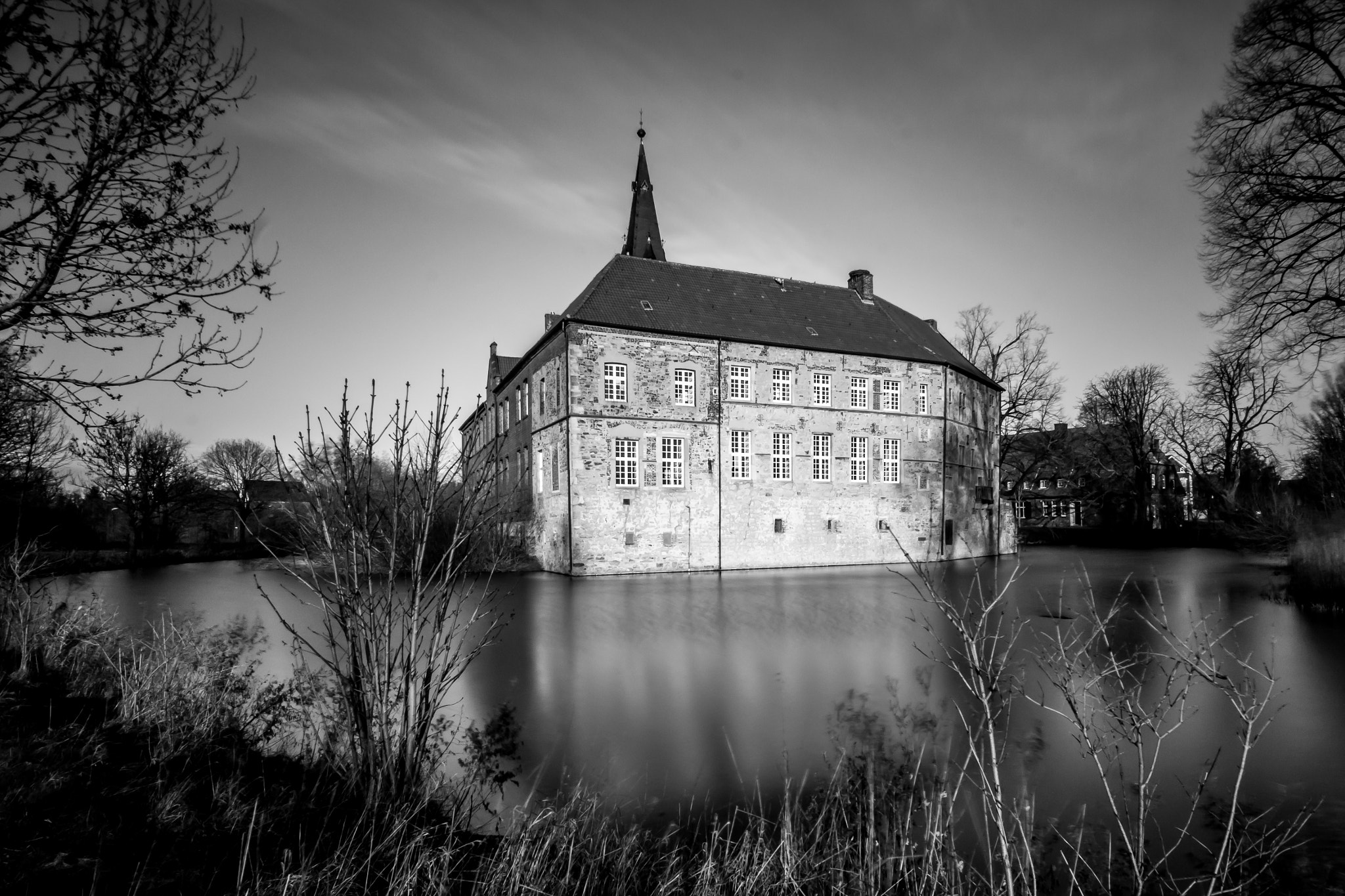 Sony SLT-A65 (SLT-A65V) + 20mm F2.8 sample photo. Castle b&w photography