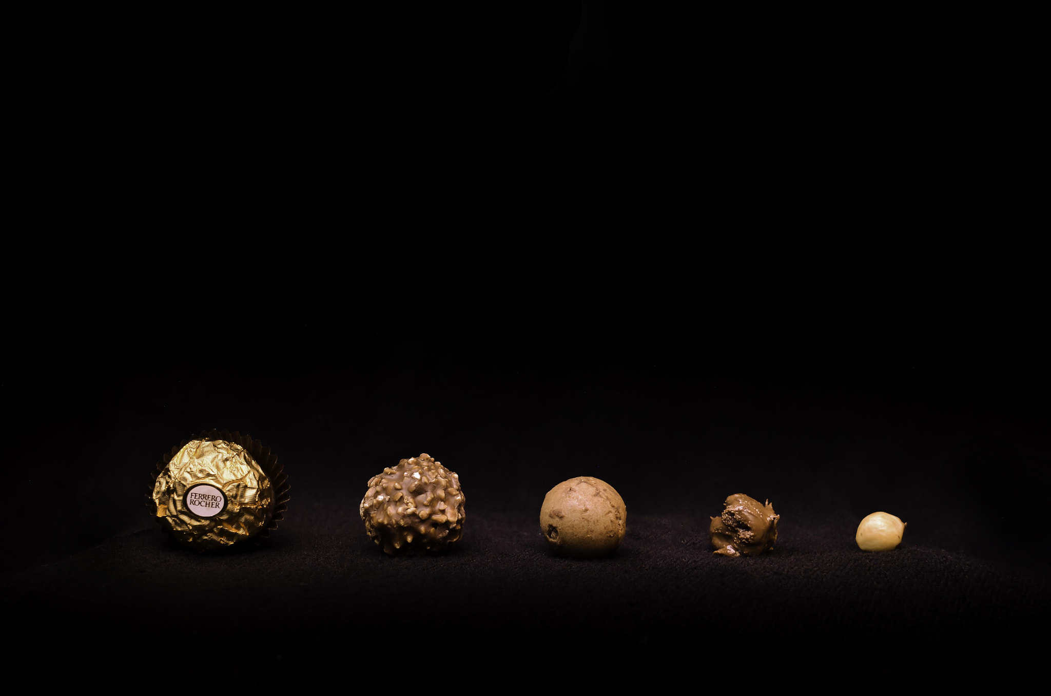 Nikon D7000 + Nikon AF Nikkor 24mm F2.8D sample photo. Deconstruction of a ferrero rocher photography