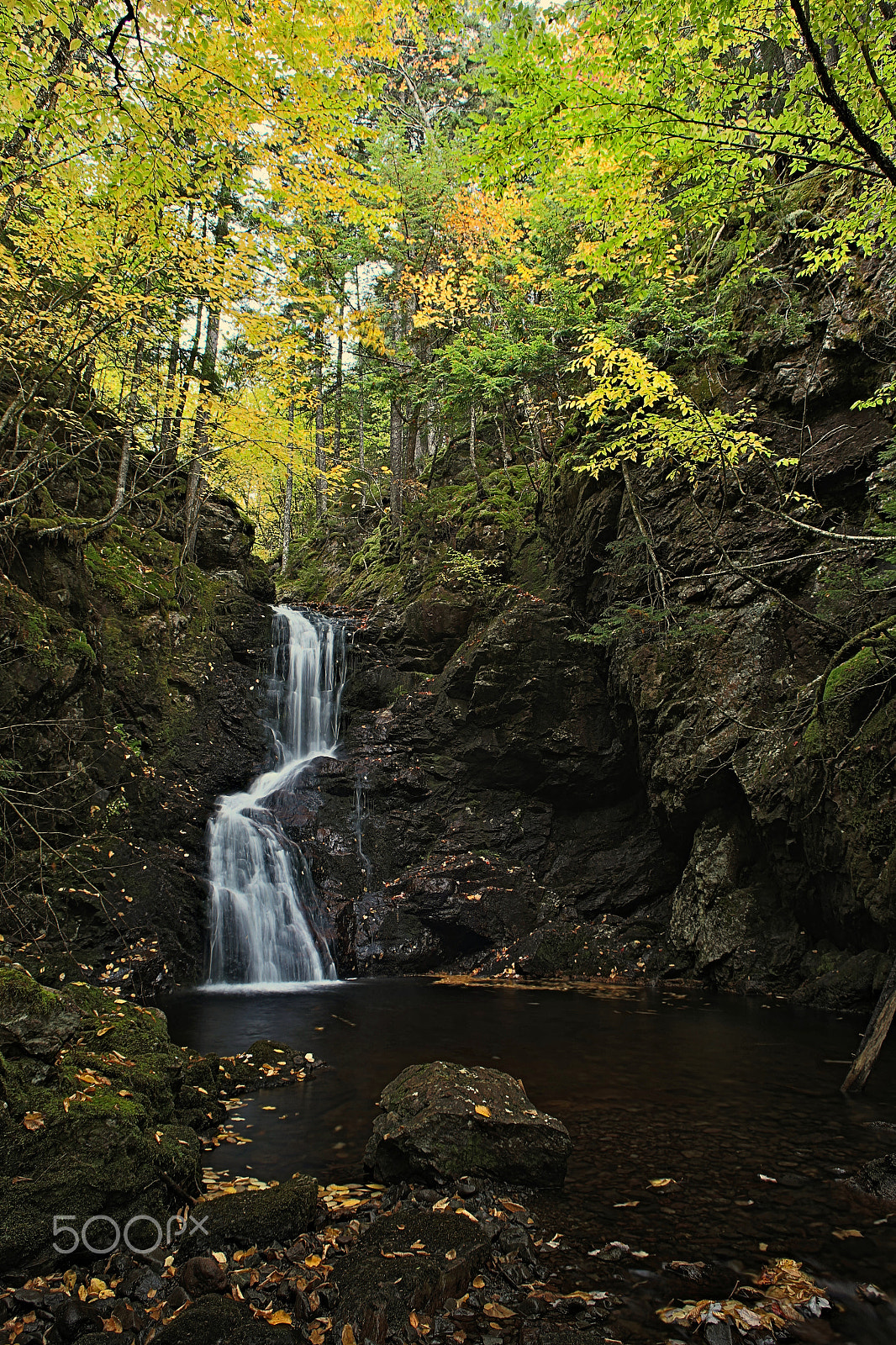 Canon EOS 6D + Canon EF 22-55mm f/4-5.6 USM sample photo. Mccarthy gulch two tier cascade photography