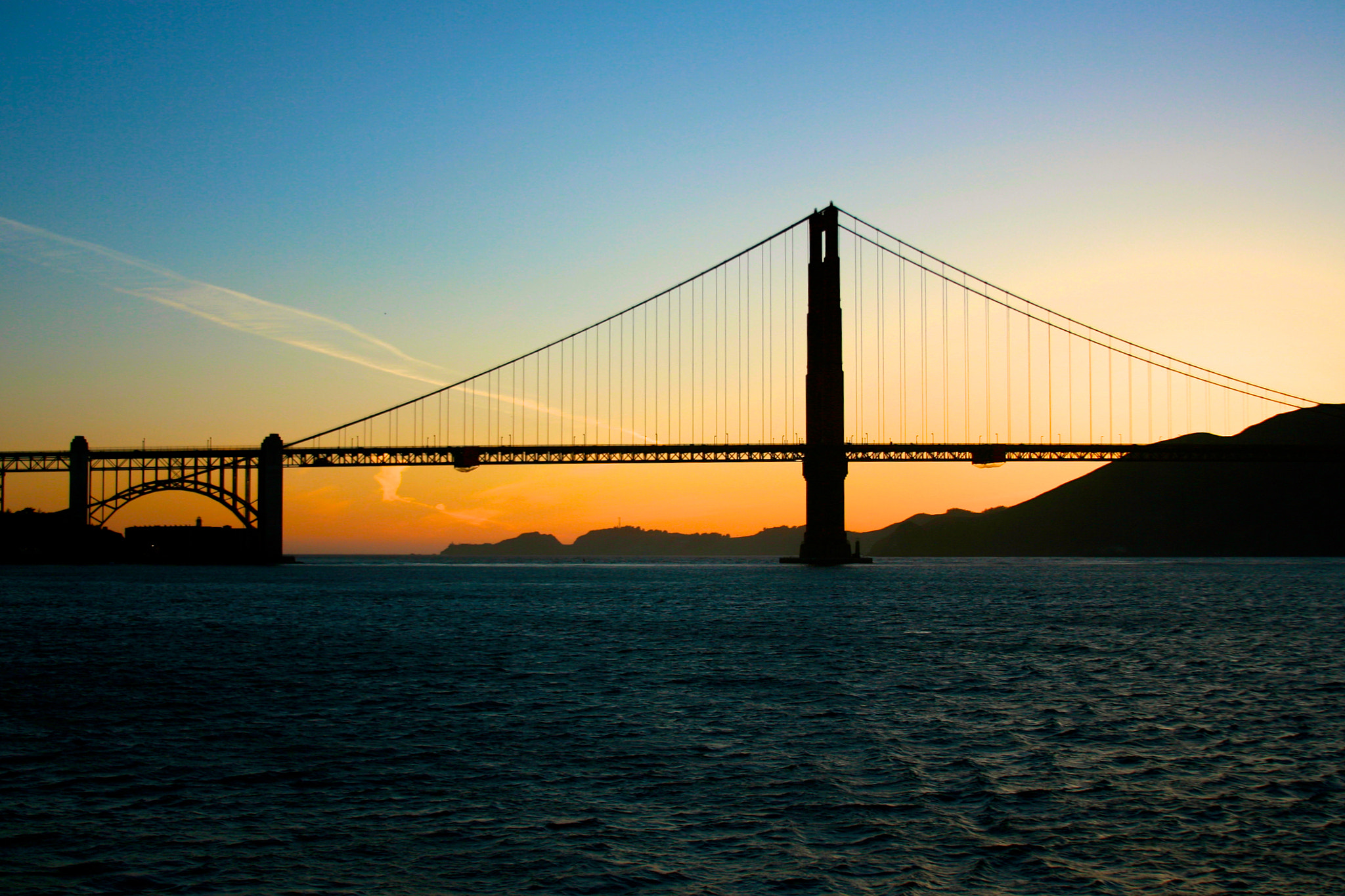 Canon EOS 30D + Canon EF 28-135mm F3.5-5.6 IS USM sample photo. Golden gate sunset. photography