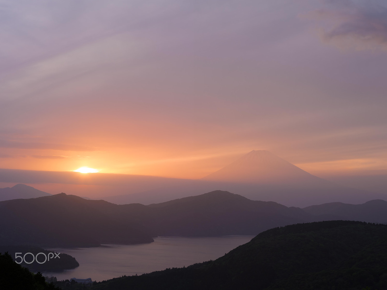 smc PENTAX-FA 645 75mm F2.8 sample photo. Mt.fuji & hakone lake ,sunset,japan photography