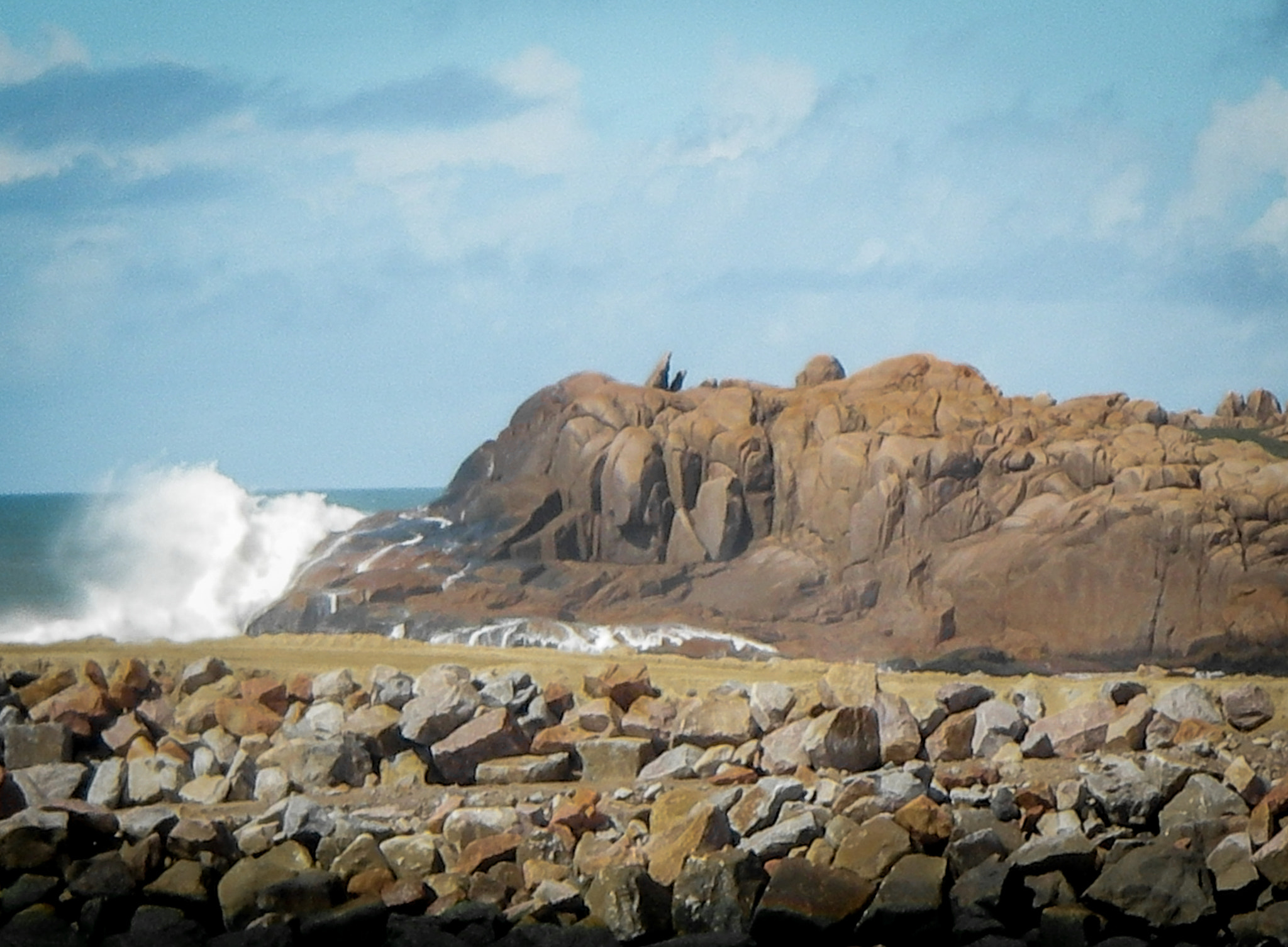 Pentax OPTIO W10 sample photo. Stones and waves - laguna - santa catarina - brasil photography