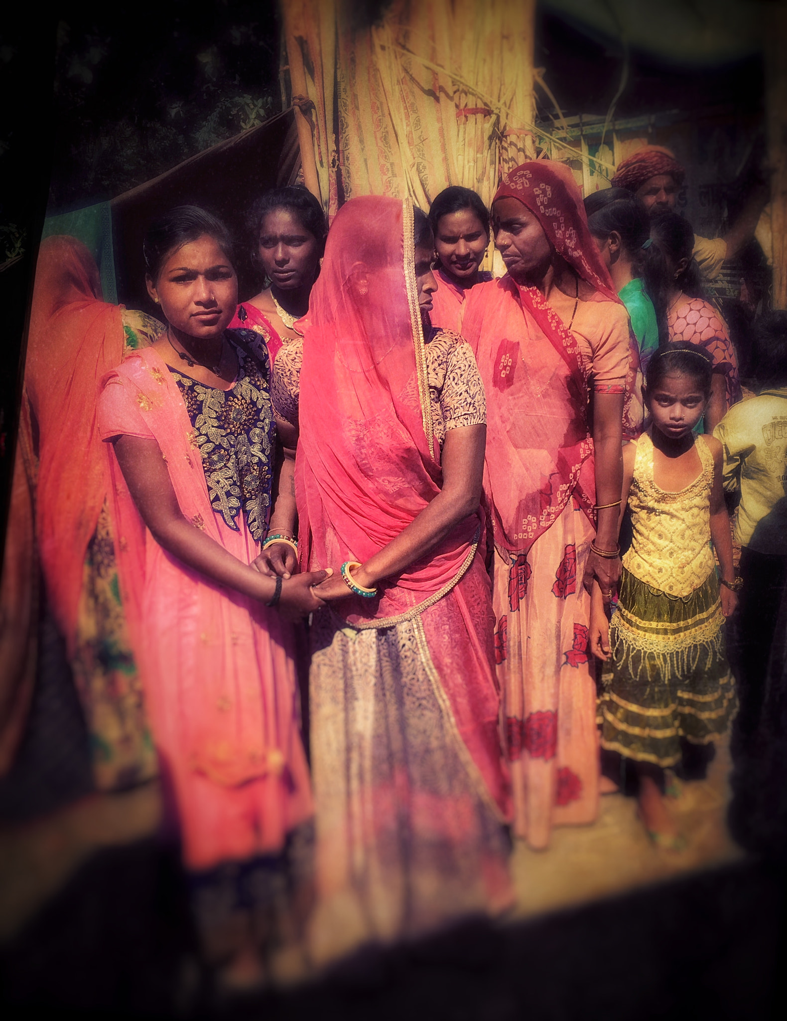 Hipstamatic 311 sample photo. Women at shiva festival, desuri, india photography