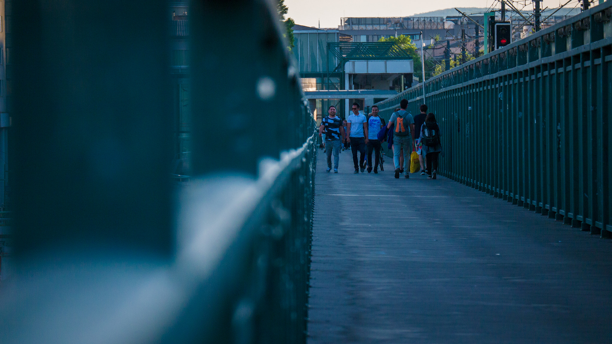 Panasonic Lumix DMC-GF6 sample photo. People walking on bridge photography