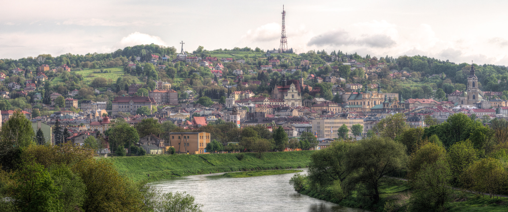 Pentax K-5 sample photo. Przemyśl panorama and river san photography