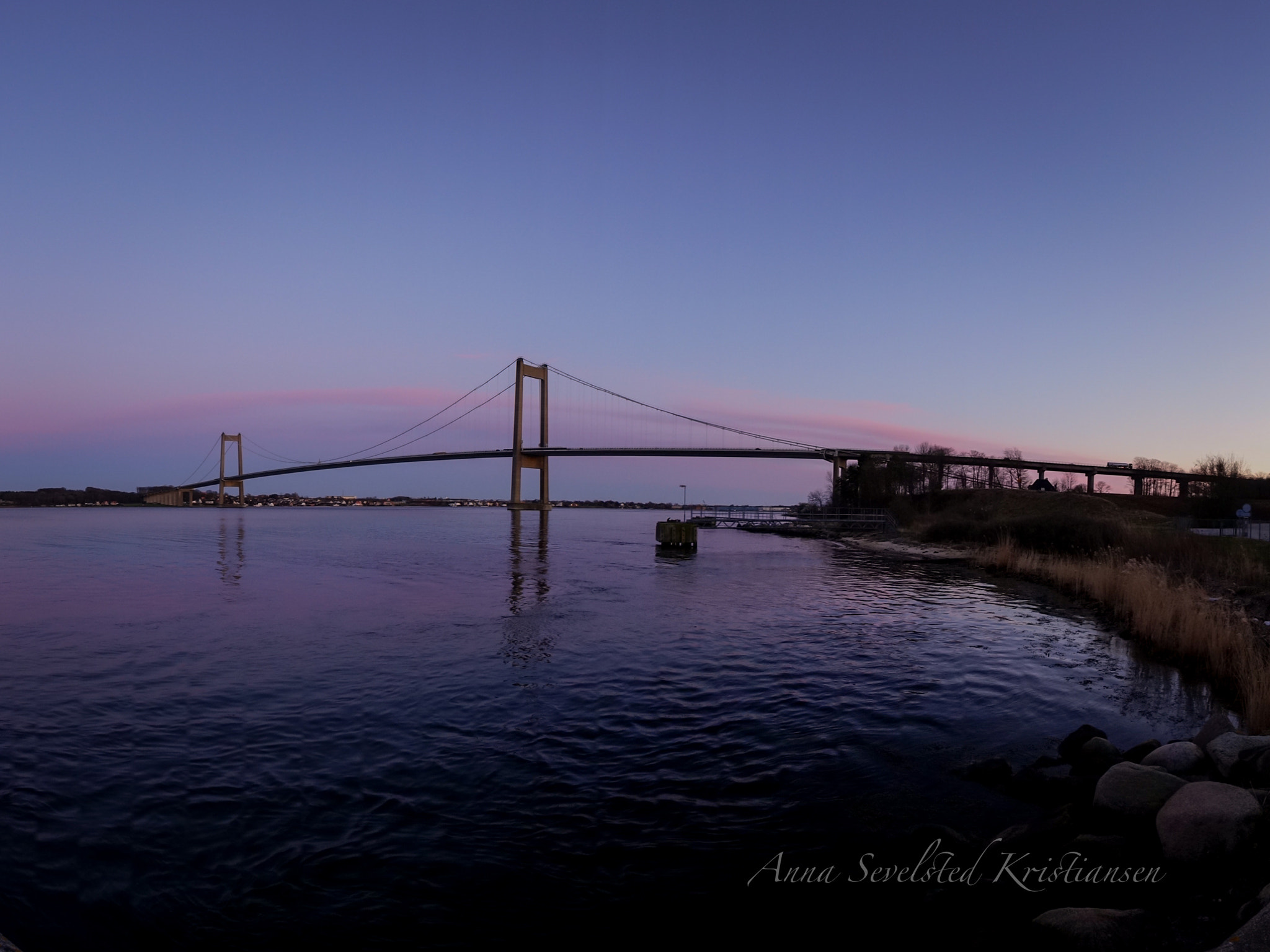 Sony a99 II + Sony 16mm F2.8 Fisheye sample photo. Lillebælt at sunset photography
