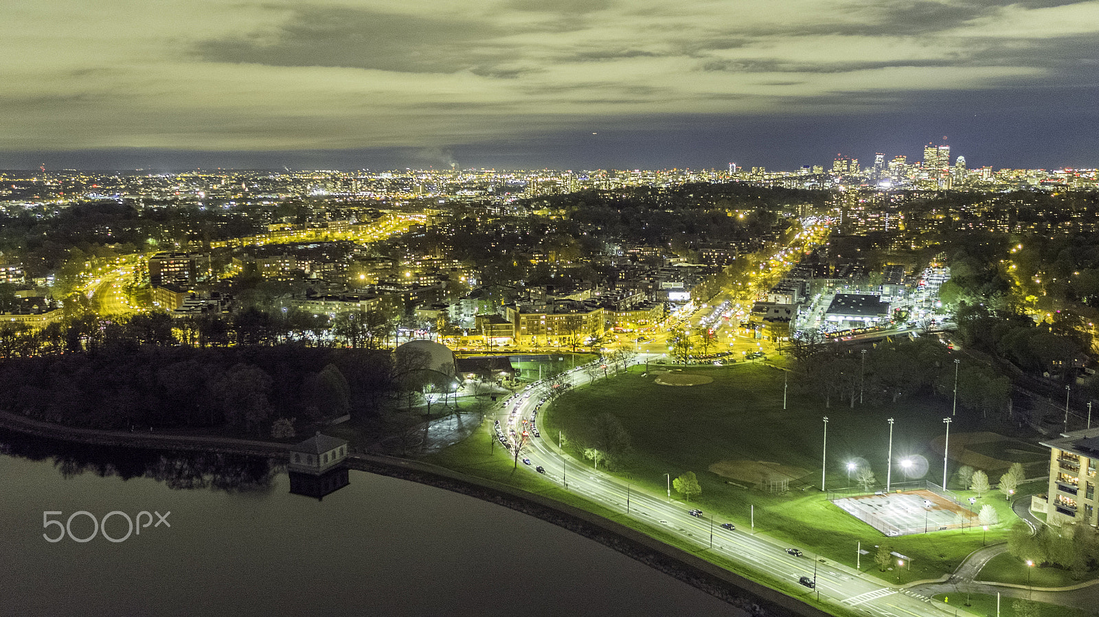 DJI FC550RAW sample photo. Cleveland circle at night hdr photography