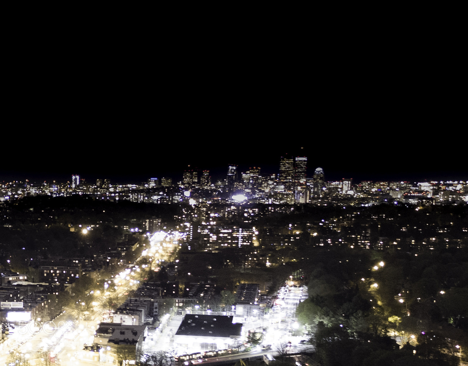 DJI FC550RAW sample photo. Boston skyline dark sky version photography