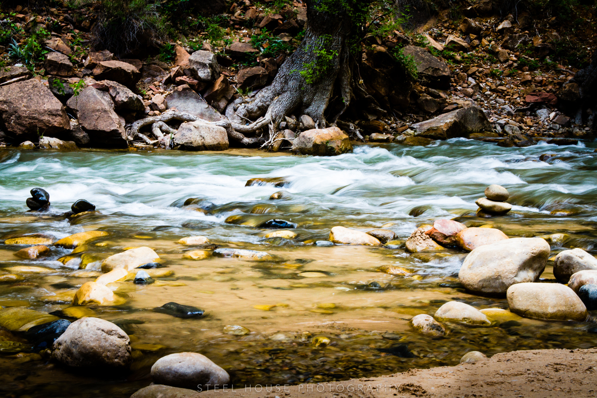 Canon EOS 7D + Sigma 18-50mm F2.8-4.5 DC OS HSM sample photo. Zion river photography