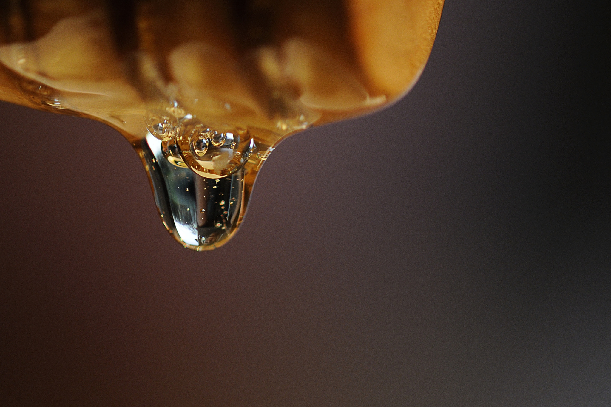 Nikon AF Micro-Nikkor 200mm F4D ED-IF sample photo. Reflections (in honey) photography