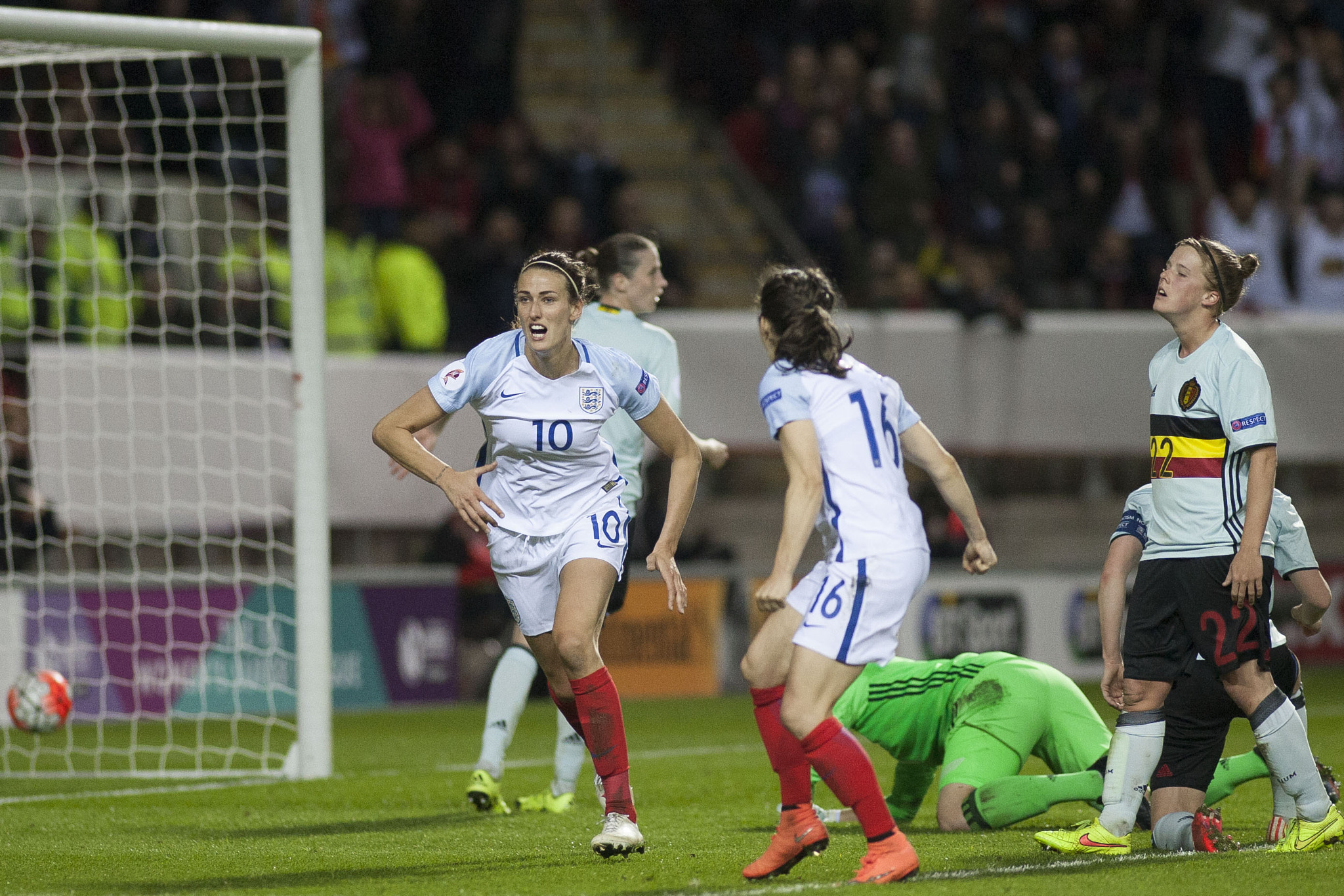 Canon EF 200mm f/1.8L sample photo. England women vs belgium women, uefa women's euro qualifier, football, rotherham, united kingdom... photography