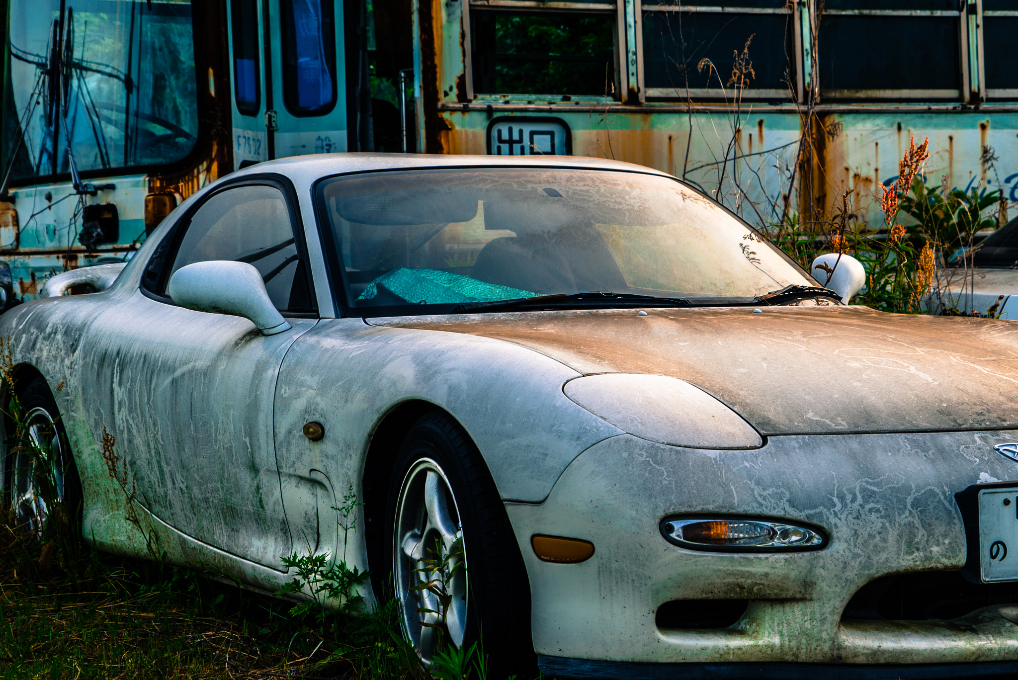 Sony a7S + Sony FE 24-240mm F3.5-6.3 OSS sample photo. Abandoned car photography