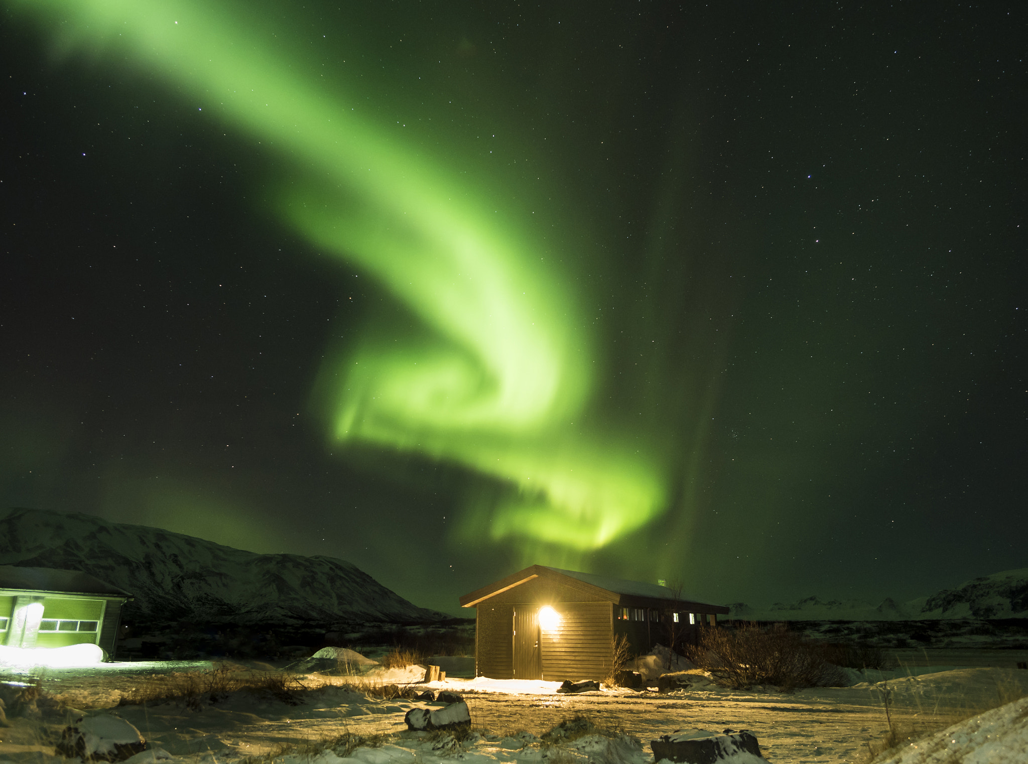 Olympus OM-D E-M5 II + OLYMPUS M.12mm F2.0 sample photo. Northern lights in iceland photography