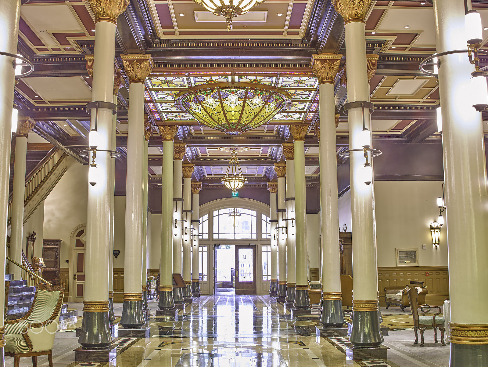 Leaf Credo 80 sample photo. The driskill hotel, lobby view from front desk photography