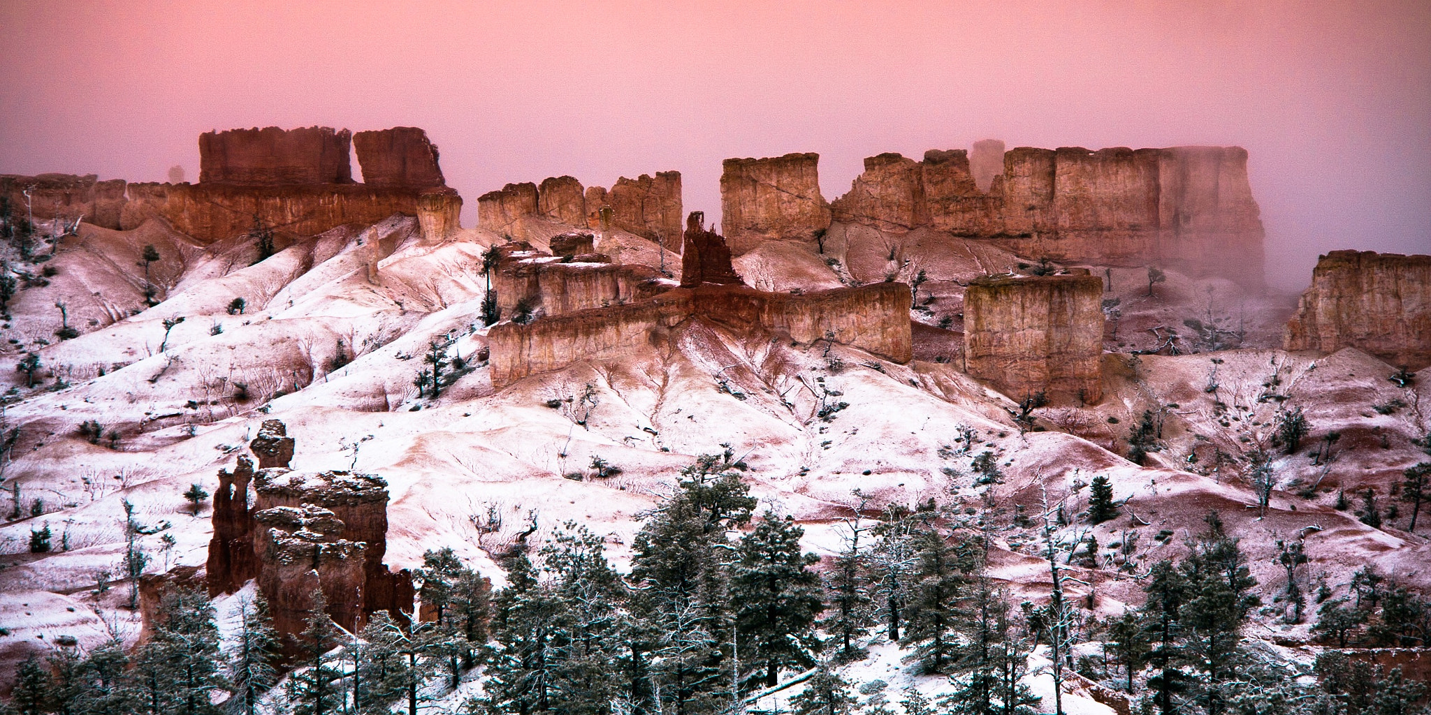 Canon EOS 40D sample photo. Snowy bryce canyon photography