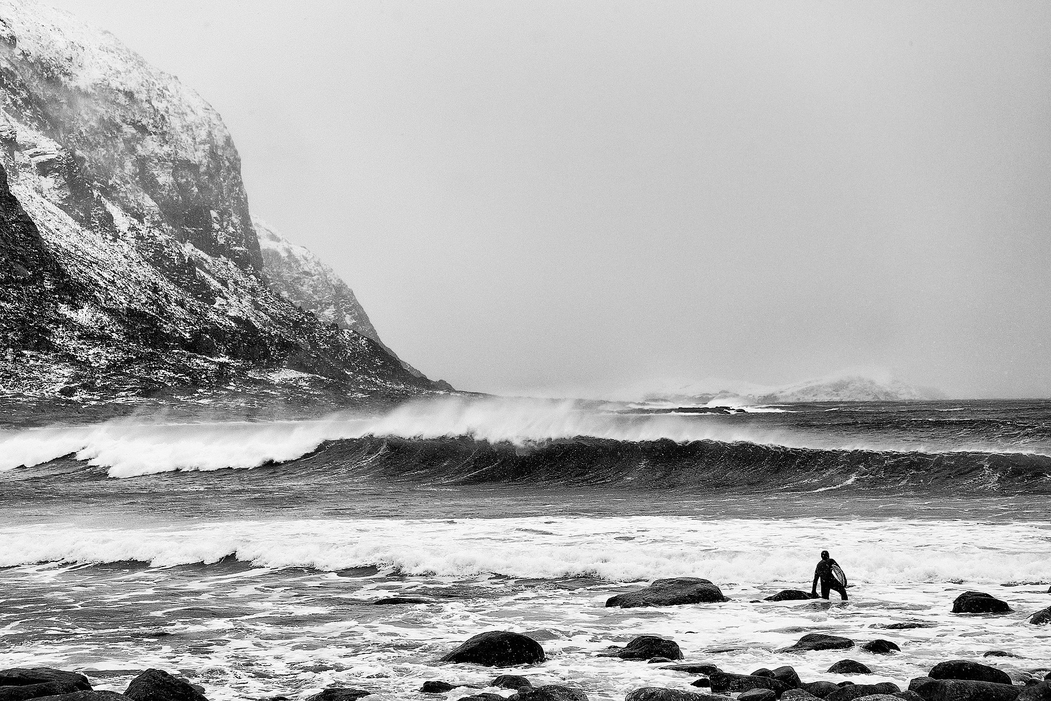 Canon EF 70-200mm F4L IS USM sample photo. Fighting the waves photography