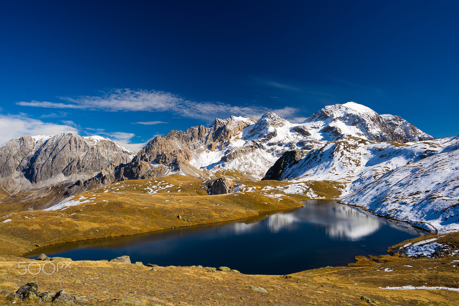 Nikon D610 + AF Zoom-Nikkor 28-70mm f/3.5-4.5D sample photo. High altitude blue alpine lake in autumn season photography
