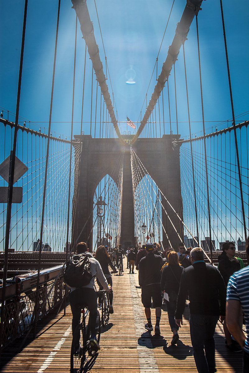 Sigma 17-35mm f/2.8-4 EX DG Aspherical HSM sample photo. Brooklyn bridge photography