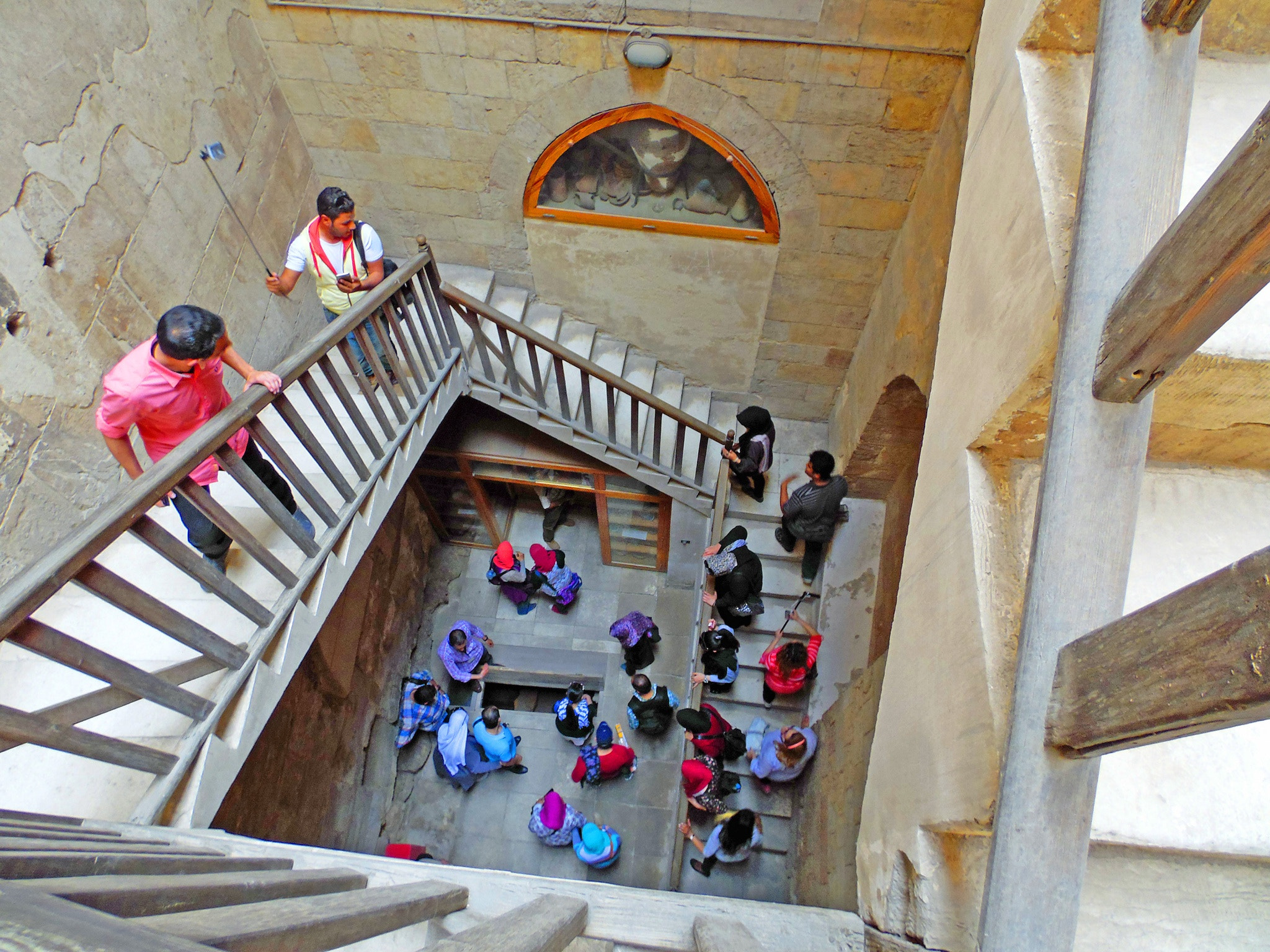 Samsung WB2200F sample photo. Stairs, people, over view, old building. photography
