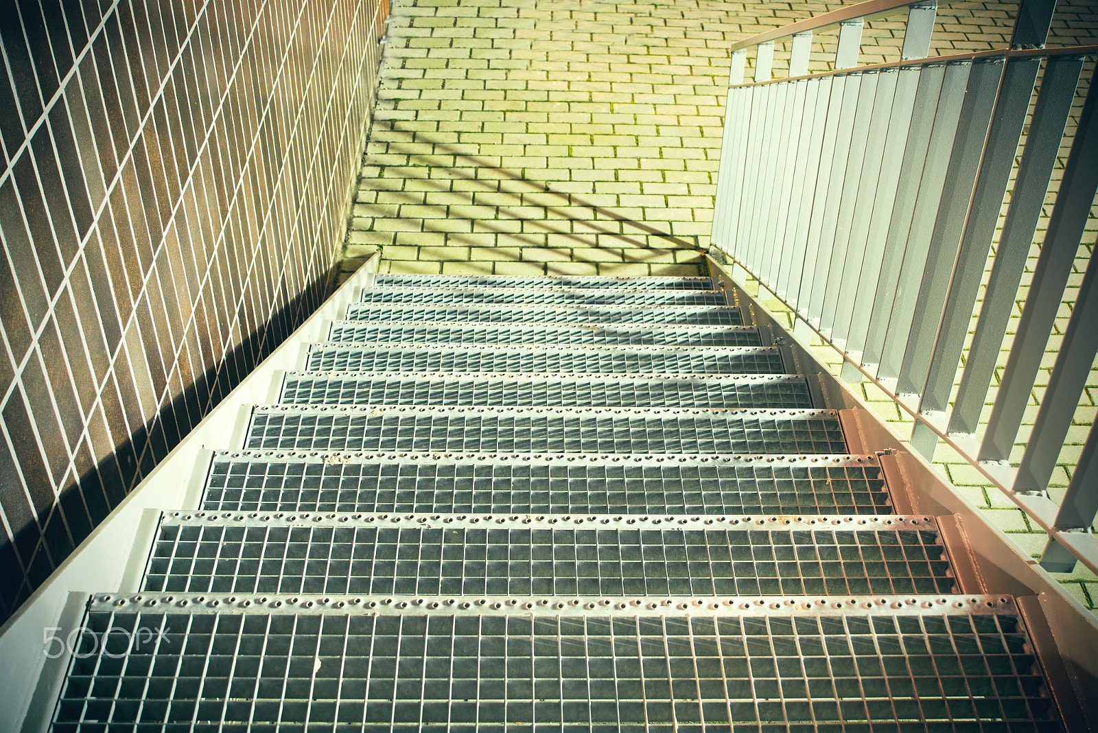 Sigma 18-50mm F3.5-5.6 DC sample photo. Metal stairs with railings photography