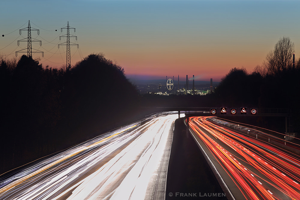 Canon EOS 5DS + Canon TS-E 17mm F4L Tilt-Shift sample photo. Leverkusen 06 - motorway a1 with bayer chempark photography