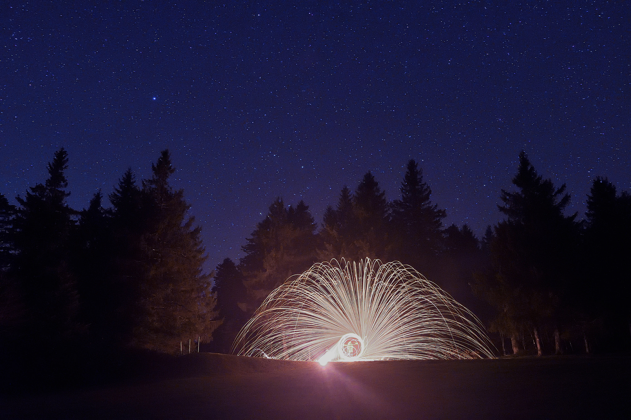 Nikon D500 + Nikon PC-E Nikkor 24mm F3.5D ED Tilt-Shift sample photo. Lightpainting under the stars photography