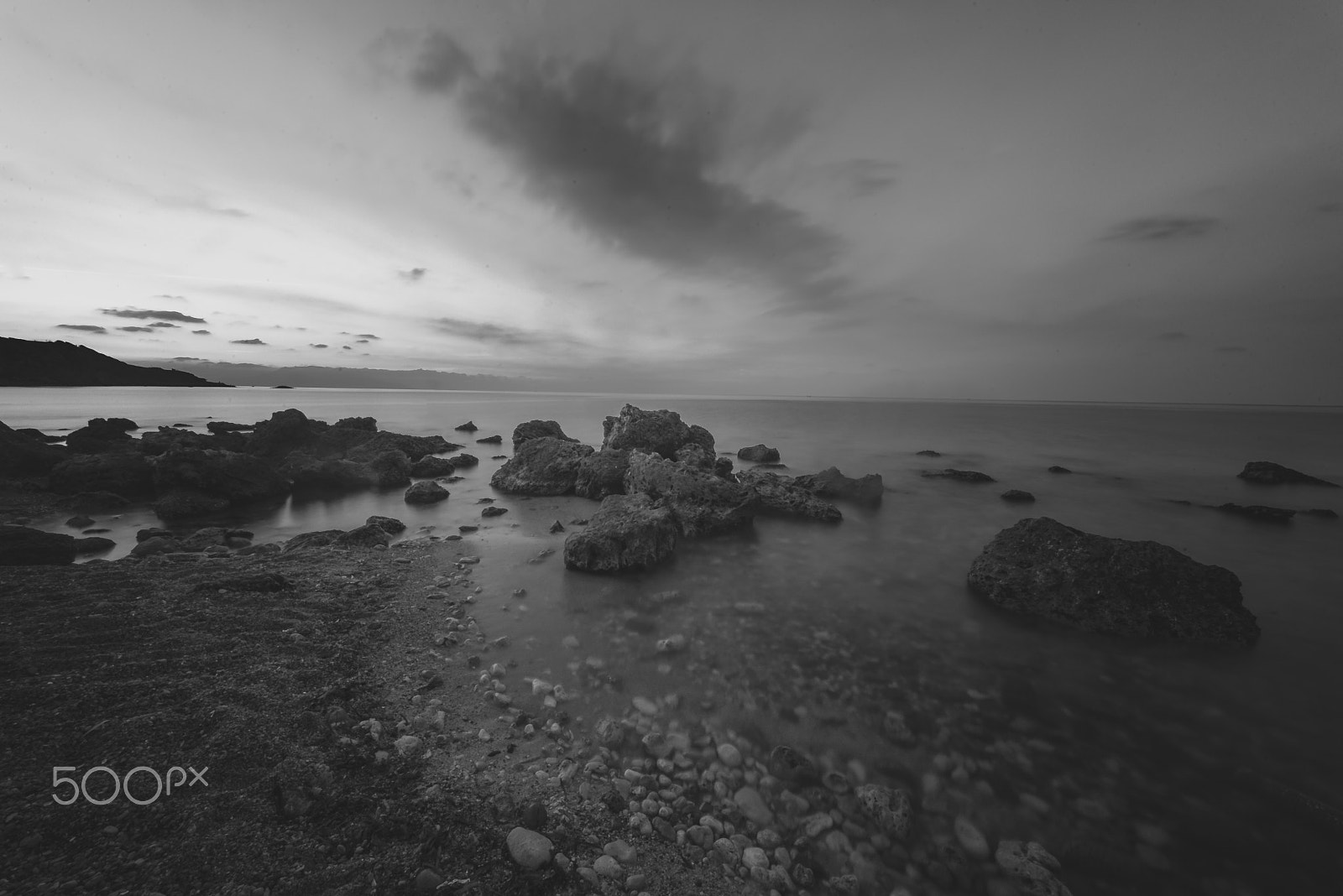 Nikon D610 + Sigma 12-24mm F4.5-5.6 EX DG Aspherical HSM sample photo. Algerian coastline in black and white photography