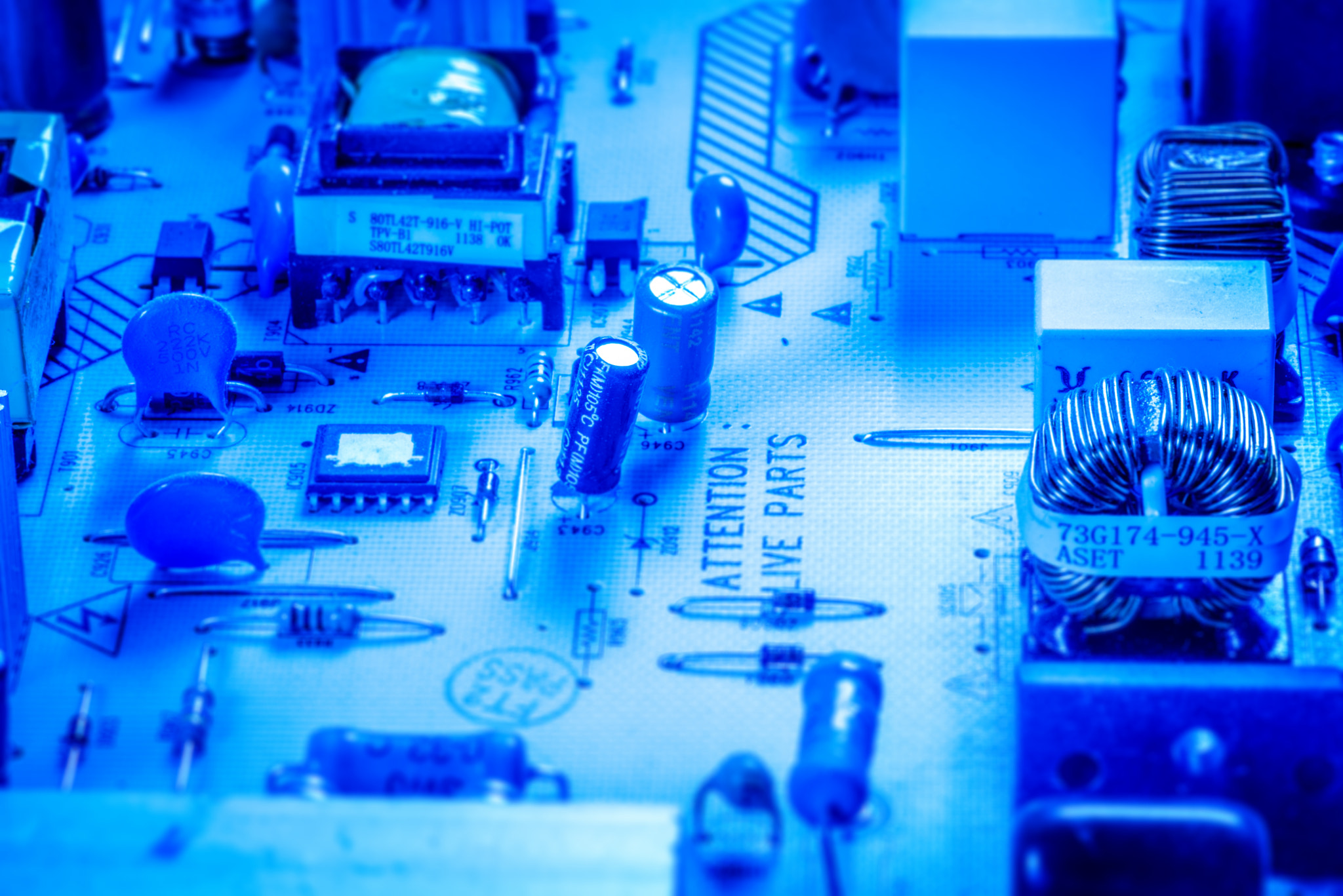 Sony a7R + Minolta AF 100mm F2.8 Macro [New] sample photo. Microcircuit board with chips and capacitors photography
