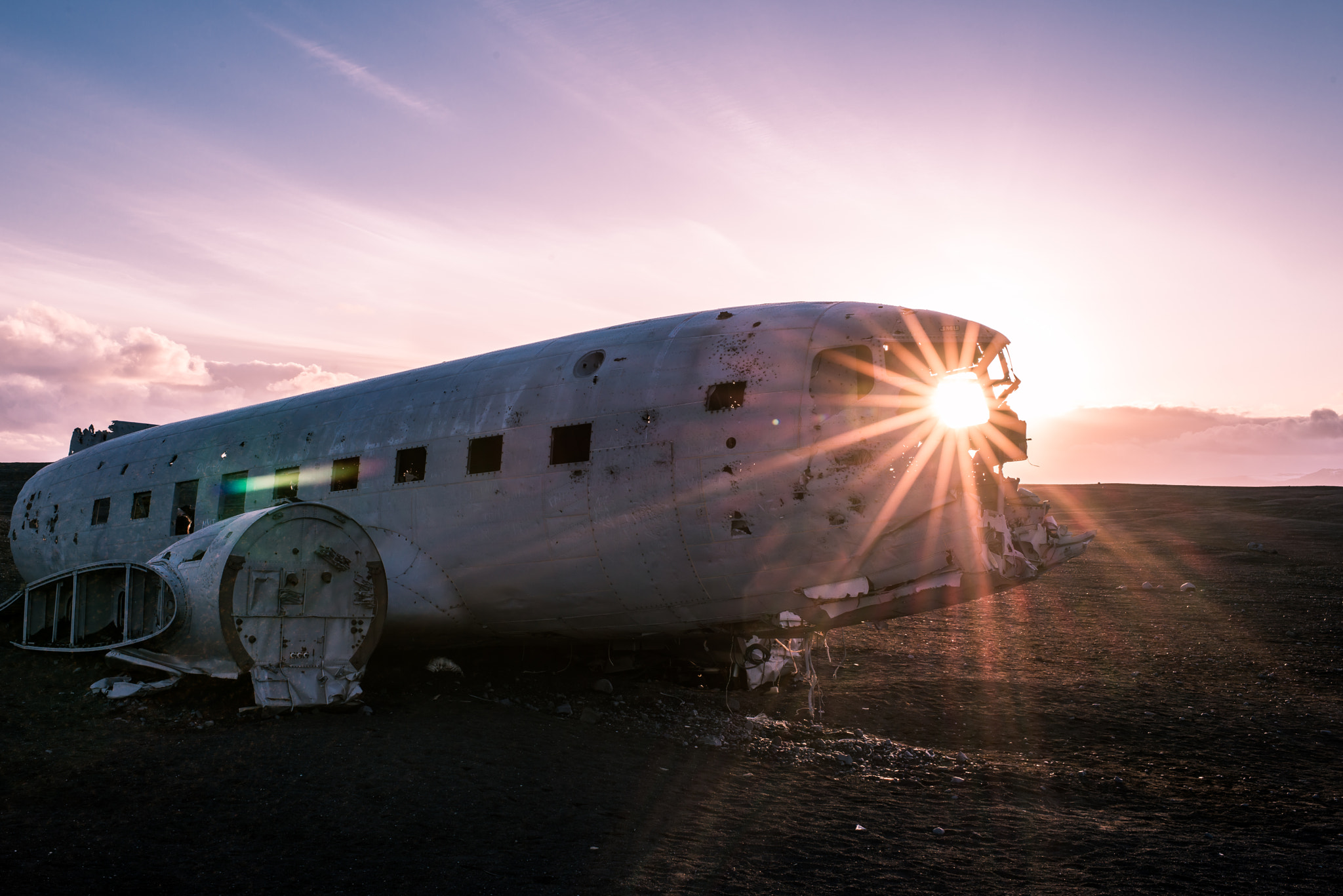 Nikon D800E + Nikon AF-S Nikkor 35mm F1.4G sample photo. Sólheimasandur dc3 crash site photography