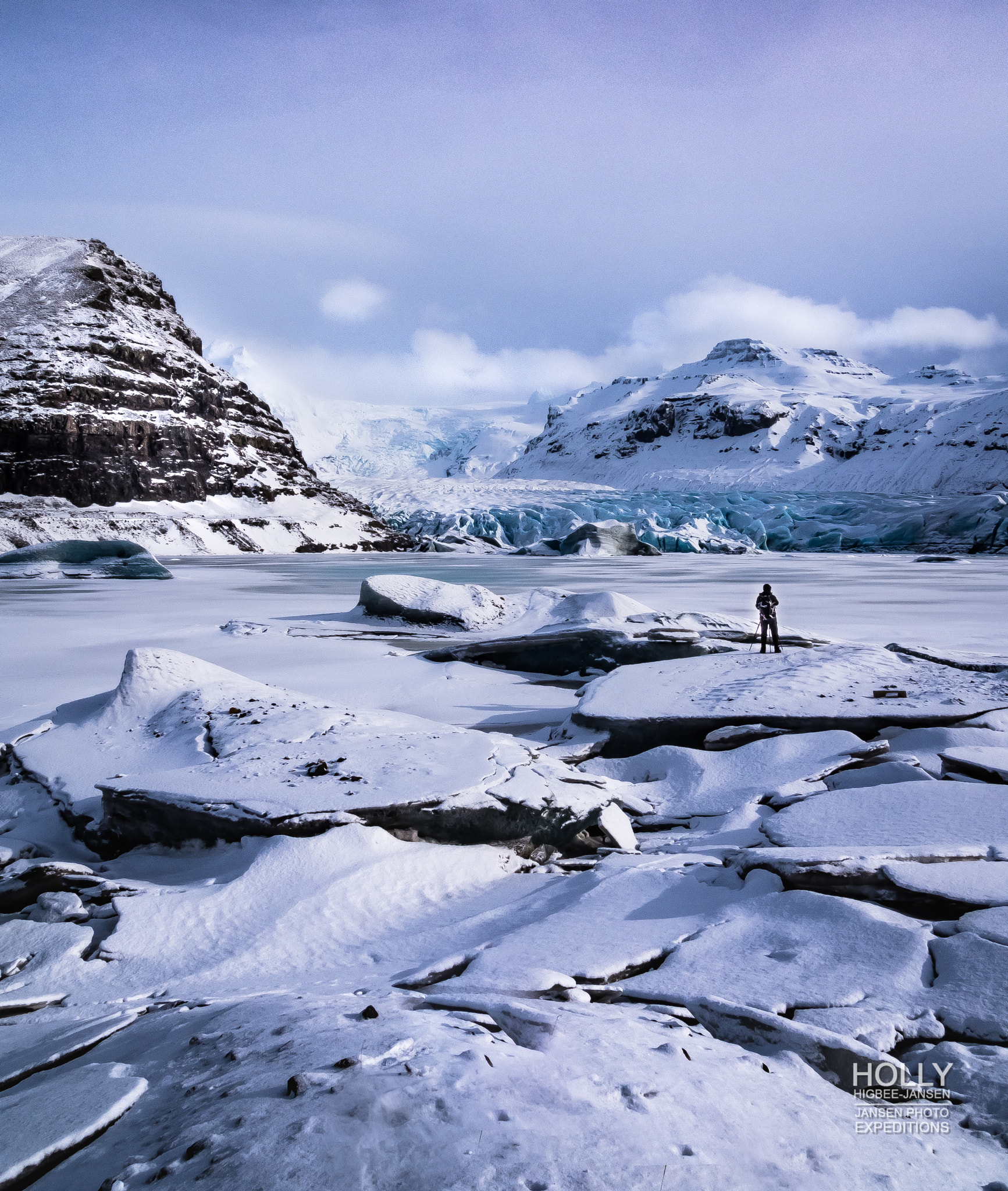 Olympus OM-D E-M5 + OLYMPUS 11-22mm Lens sample photo. Photographer on the icelandic glacier photography
