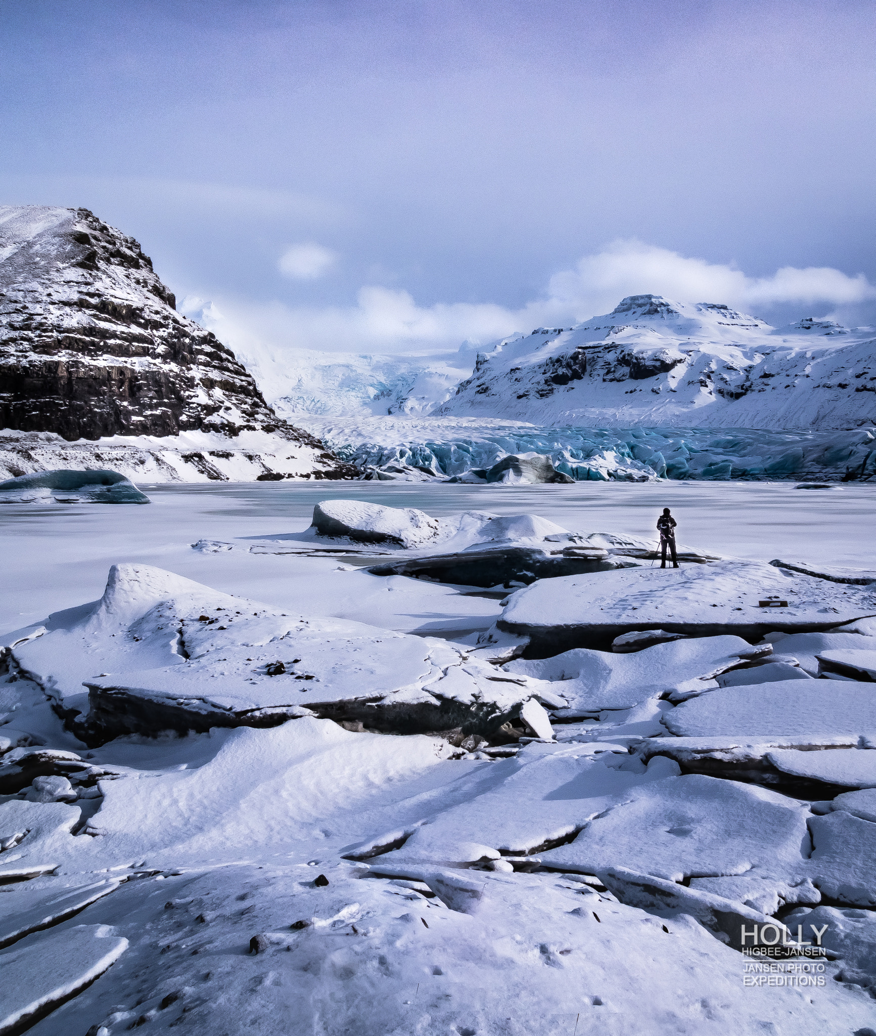 Olympus OM-D E-M5 + OLYMPUS 11-22mm Lens sample photo. Photographer on the icelandic glacier photography