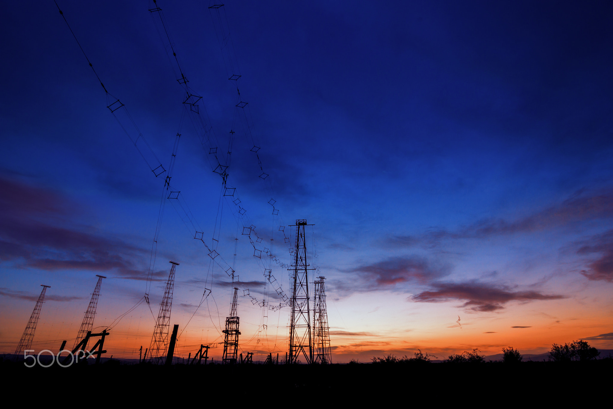 Radio Tower with sky background in summer