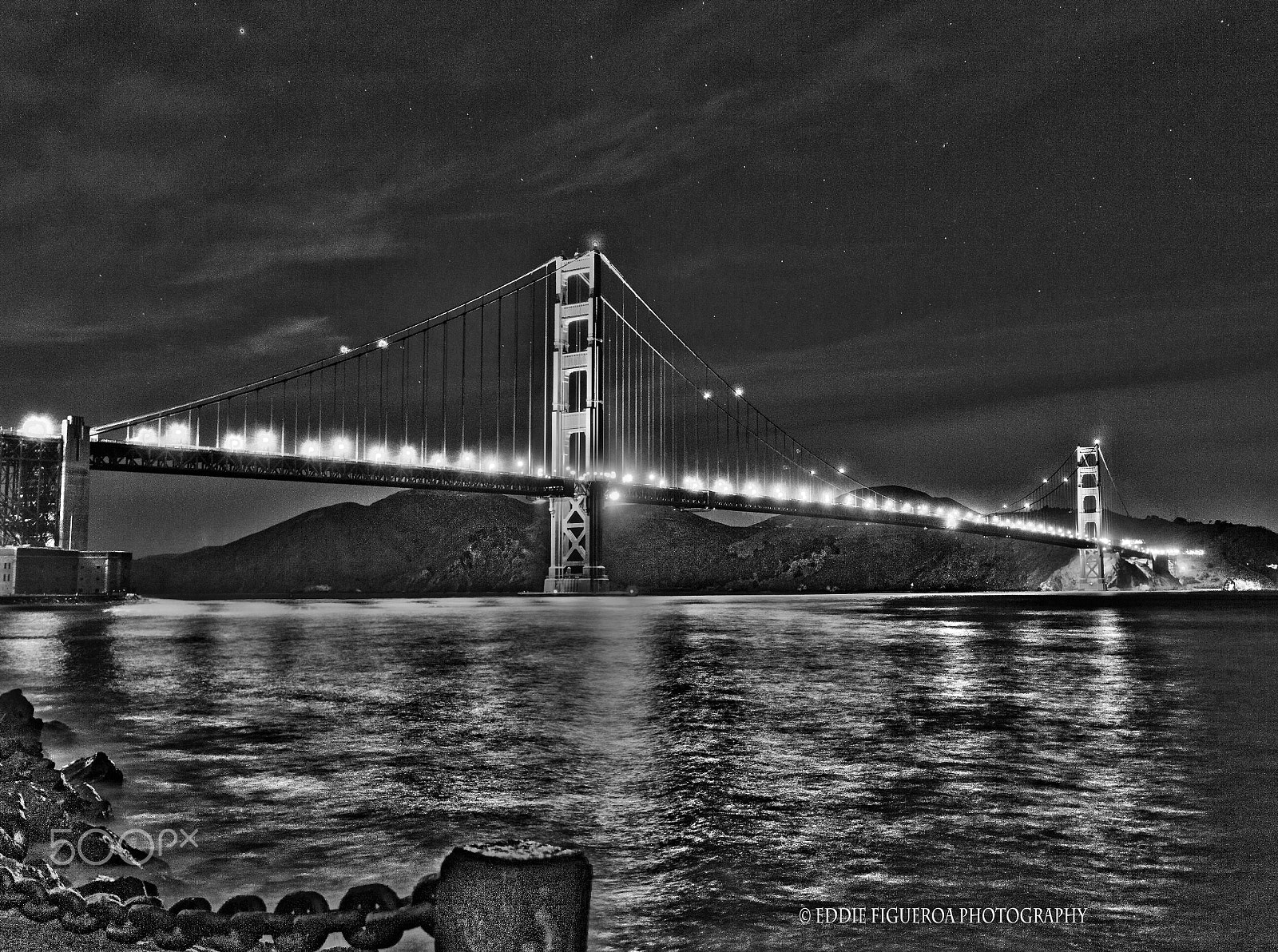 Sigma 10-20mm F3.5 EX DC HSM sample photo. Golden gate bridge se(b&w) photography