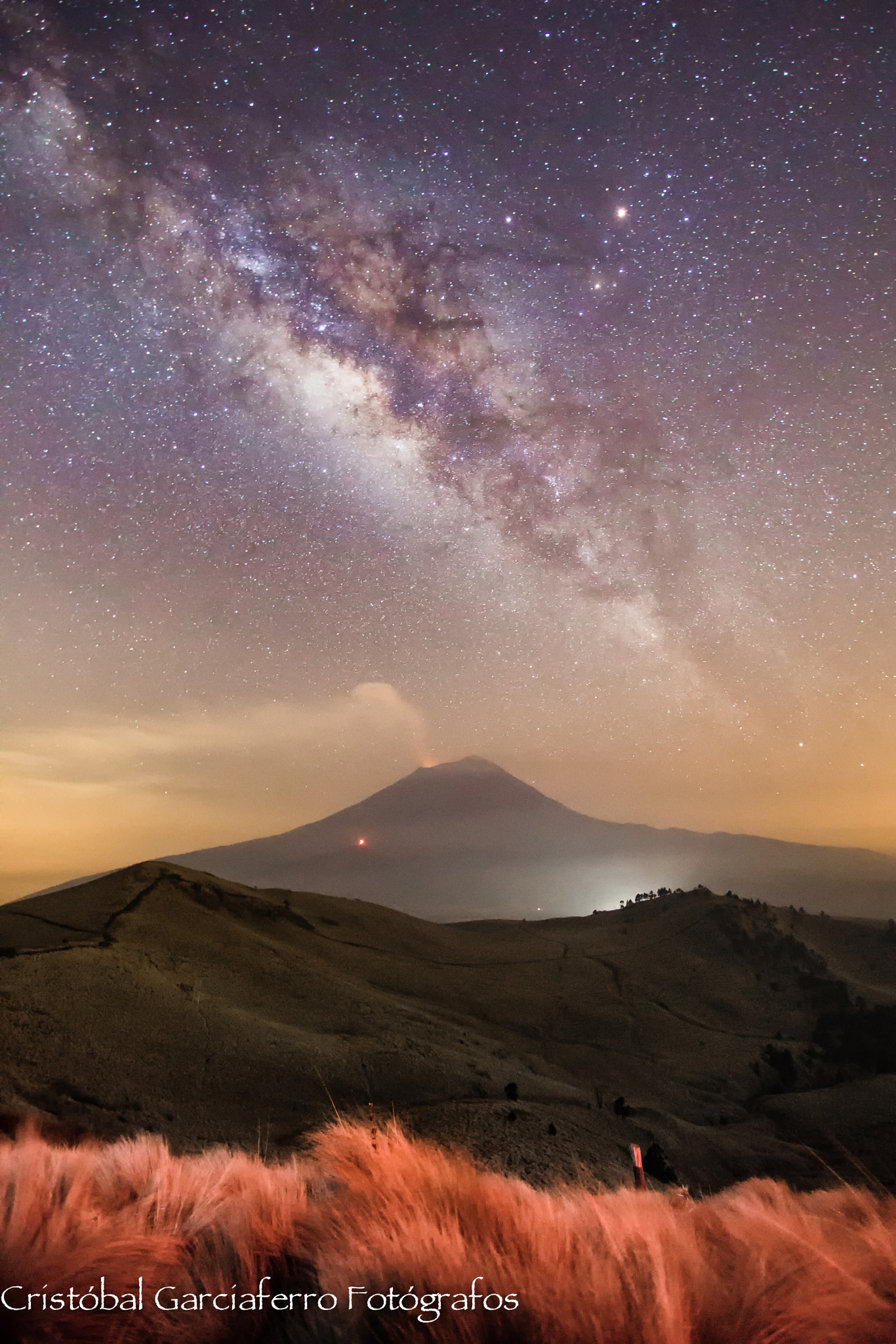 Canon EOS 6D + Canon EF 16-35mm F2.8L USM sample photo. The smoking volcano and milky way photography