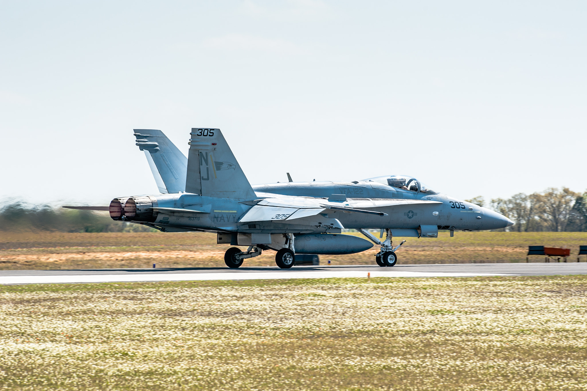 Nikon AF-S Nikkor 300mm F2.8G ED VR II sample photo. F18 takeoff roll photography