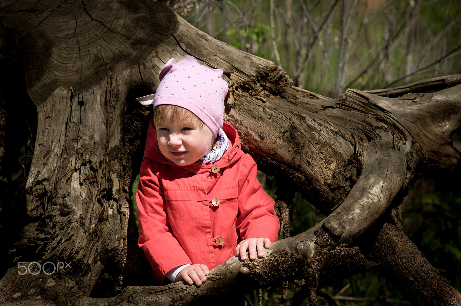 AF Zoom-Nikkor 80-200mm f/2.8 ED sample photo. Девочка и корни дерева  girl and tree roots photography