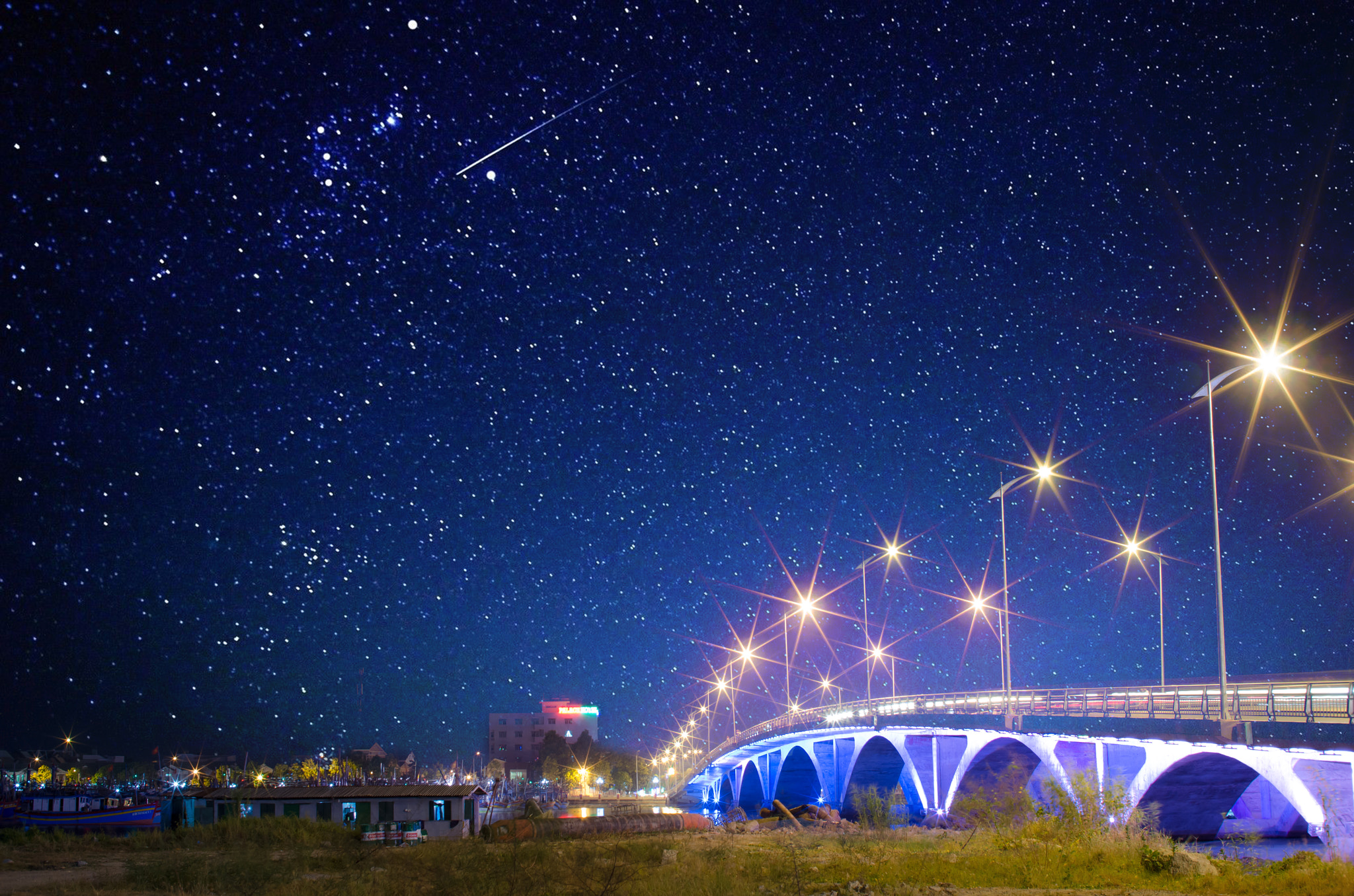 Nikon D7000 + Sigma 30mm F1.4 EX DC HSM sample photo. Bridge and stars photography