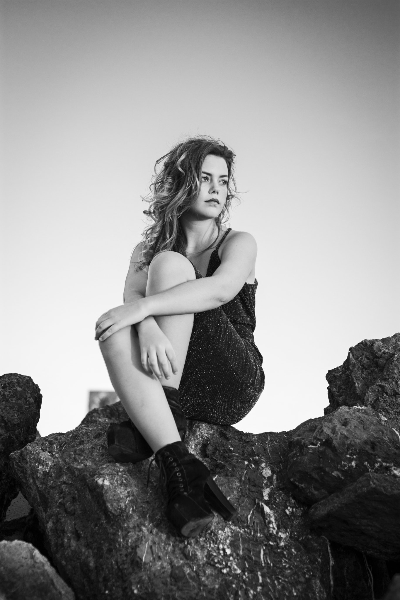 Alba Reche at the rocks.